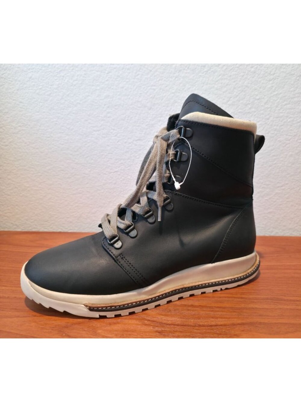 Rick Owens x Hood Rubber Co LACE UP DIRT GRAFTON Black Leather Boots Sz EU39/US6